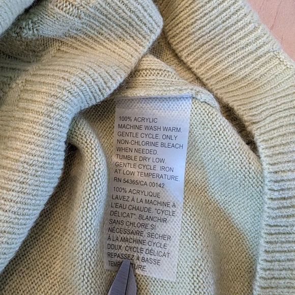 Alia Petite green knit half cowl collar long sleeve sweater size PM/M - Picture 9 of 9